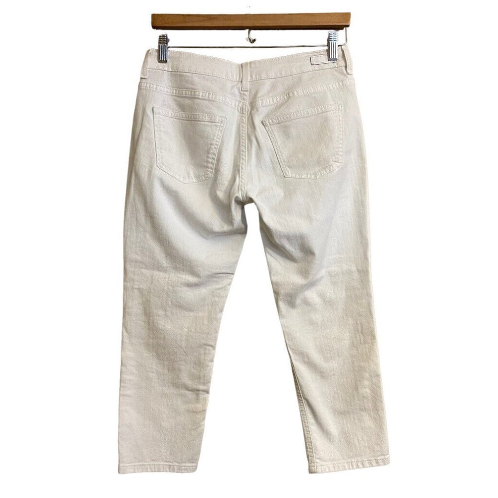Boden Women Cropped White Jean 6P Solid Summer Denim Luxe Stretch Casual Preppy - Picture 3 of 13